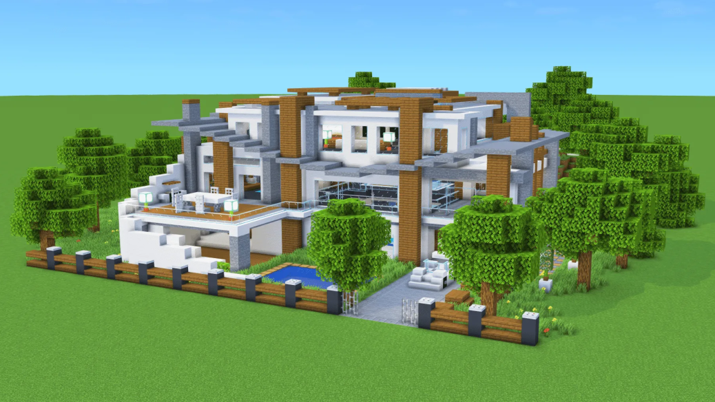Free Download - Modern Mansion 1 / Minecraft House Build / Map ...