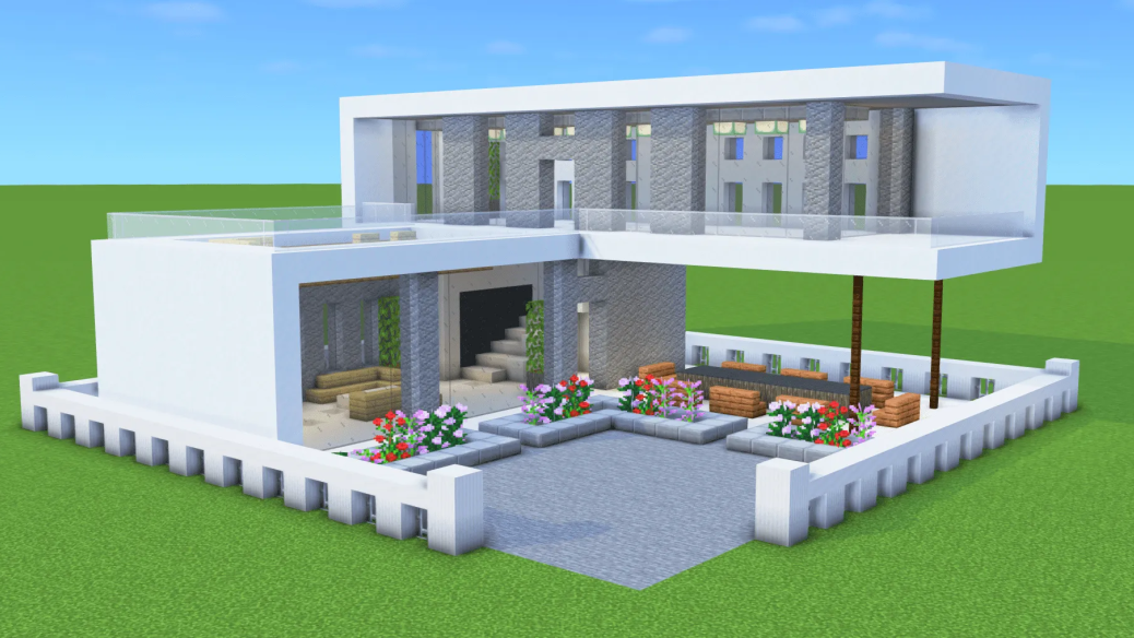 Small Modern Villa Minecraft map - BillionBlocks